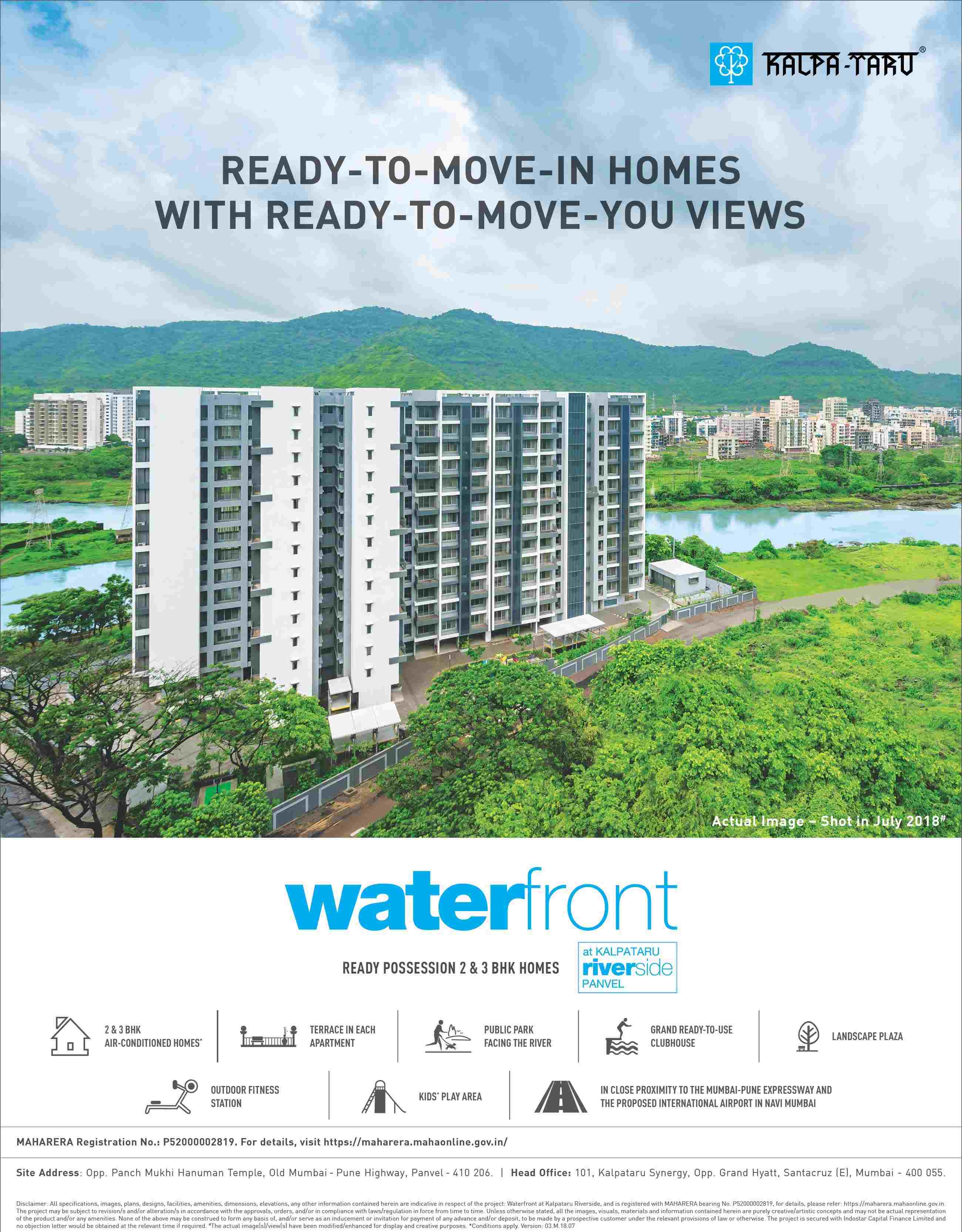 Book ready possession 2 & 3 BHK homes at Kalpataru Waterfront in Navi Mumbai